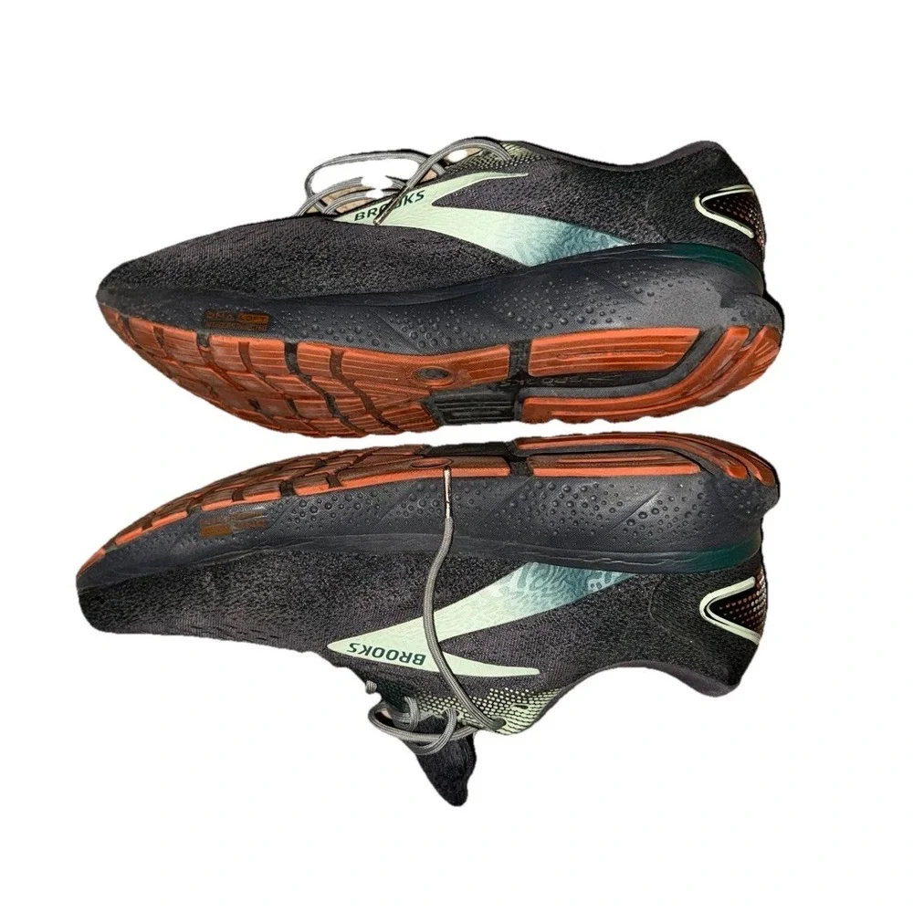 Brooks Ghost 16 Blackened Pearl/June Bug/Green Sneakers Men Size 14‎ D Medium